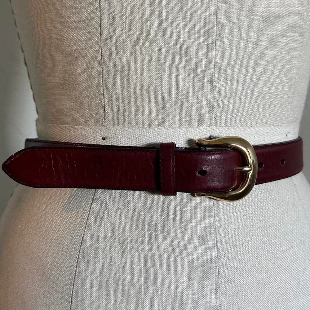 Cipriani for Nordstrom small Belt deep rich brown leather belt gold buckle - Picture 2 of 5